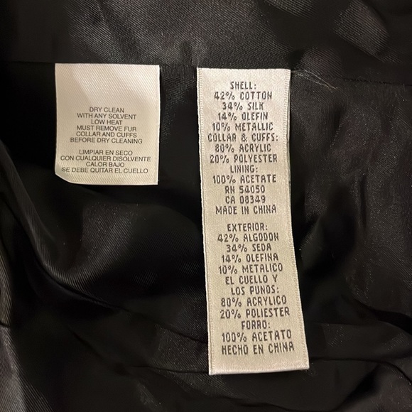 VTG nine west brown & rose gold 90’S brocade jacket removable faux fur trim 4 - Picture 15 of 15